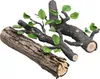 Three logs with branches and leaves, isolated on a white background. Voir les images du produit