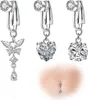 Falošný pupok piercing kryštálové kvety pupok piercing Náhľad obrázku produktu 1