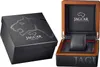 A black Jaguar watch box with the Jaguar logo and a wooden-accented open watch case. Produktbild-Vorschau