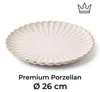 Premium Porzellan Speiseteller Ø26 cm – Elegantes Wellendesign mit edlem Goldrand Anteprima dell’immagine prodotto