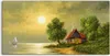 Coloray Acrylbild 140x70  Wandbild Acrylbilder Mond Meer Produktbild-Vorschau 1