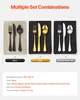 Three different color combinations of cutlery sets are displayed. Produktbild-Vorschau