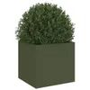 vidaXL Pflanzkübel Olivgrün 32x30x29 cm Stahl Produktbild-Vorschau 4