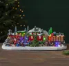 A festive Christmas train scene with Santa and elves. Podgląd zdjęcia produktu
