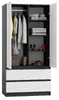 Kleiderschrank Weiß/Anthrazit – 90 x 50 x 180 cm – 2 Produktbild-Vorschau 2