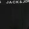 A close-up view of the waistband of black underwear with the brand name 'JACK & JONES' printed in white. Produktbild-Vorschau