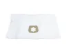 A white vacuum cleaner bag with a tan cardboard connector is shown against a white background. Produktbild-Vorschau