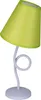 A white table lamp with a green lampshade is shown against a white background. Produktbild-Vorschau