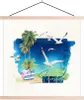 MuchoWow® Textilposter Strand - Vogel - Palme - Briefe Produktbild-Vorschau 1