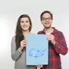 Mr. & Mrs. Panda Bild Wal Konfetti DIN A3 - Blau Pastell - Produktbild-Vorschau 3