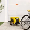 vidaXL Príves na bicykel Psy Žlto-čierna Oxford tkanina a Náhľad obrázku produktu 2