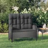 vidaXL Gartenbank mit Liegefunktion & Kissen 107cm Poly Produktbild-Vorschau 2