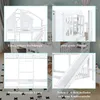 A collage of images showcasing different features of a white wooden bunk bed with a house design, slide, and ladder. Produktbild-Vorschau