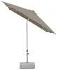 A rectangular patio umbrella with a beige-gray canopy and a light taupe base, shown against a white background. Produktbild-Vorschau