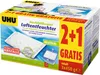 A product box for UHU Luftentfeuchter (air dehumidifier) refill bags. Produktbild-Vorschau