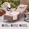 Casaria® Chaise longue en polyrotin Beige coussin 7cm 2 Voir les images du produit 3
