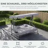 Hollywoodschaukel 2-in-1 mit Liegefunktion 3-Sitze, Stahl Produktbild-Vorschau 4