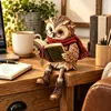 Lesende Eule Figur – Süße Eulenstatue mit Buch & runder Produktbild-Vorschau 5