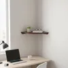 Rohová polička Relaxdays, rozmery: 3 x 40 x 40 cm, orechové Náhľad obrázku produktu 3