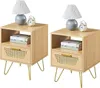 Yaheetech 2er Set Nachtttisch Rattan-Design Beistelltisch Produktbild-Vorschau 1