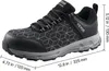 A black and gray VEVOR men's safety shoe with dimensions indicated. Anteprima dell’immagine prodotto