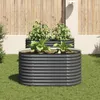 vidaXL Garten-Hochbeet 160x80x81 cm Verzinkter Stahl Grau Produktbild-Vorschau 2