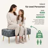 Samtbank gepolstert 100 cm MONACO Dunkelgrau Produktbild-Vorschau 9