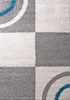 Wohnzimmer Teppich Hochflor Shaggy  Deko kariert streifen Produktbild-Vorschau 1