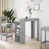 vidaXL Barový stůl s policí Betonová šedá 102x50x103,5 cm Náhled obrázku produktu 3