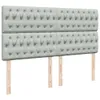 Boxspringbett mit Matratze Hellgrau 180x200 cm Samt Produktbild-Vorschau 8
