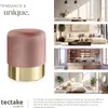 Pouf coffre de rangement aspect velours SARINA - rose Voir les images du produit 7