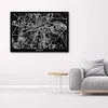 Leinwandbild warschau - stadtplan 60x40 cm Feeby grau Produktbild-Vorschau 2