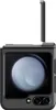 A black flip phone case with the phone inside, showing a screen with a planet. Produktbild-Vorschau
