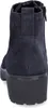 The back view of a dark blue suede boot with a thick platform sole. Anteprima dell’immagine prodotto