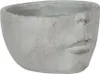 Clayre & Eef Pot de fleurs 24x23x15 cm Gris pierre visage Voir les images du produit 2