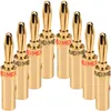 NEXMEX Bananenstecker 4mm schraubbar 8x Stecker vergoldet Produktbild-Vorschau 1
