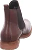 A close-up rear view of a brown leather Chelsea boot. Produktbild-Vorschau