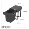 Ekotech AS77S Aladin Abfallsammler schwarz 2x7 L ab 40 cm Produktbild-Vorschau 4