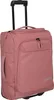 A pink rolling suitcase with a telescopic handle. Voir les images du produit