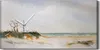 A watercolor painting of a beach landscape with a clock face superimposed. Produktbild-Vorschau