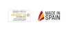 The image contains two logos: one for OEKO-TEX® STANDARD 100 certification and another indicating 'MADE IN SPAIN'. Produktbild-Vorschau