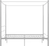 vidaXL Posteľ s baldachýnom biela kovová 160x200 cm Náhľad obrázku produktu 2