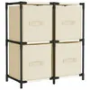 vidaXL Komoda z 4 materiałowymi koszami kremowa 63×30×71 cm Podgląd zdjęcia produktu 1
