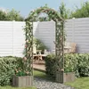 vidaXL Záhradná pergola s kvetinovým boxom Sivá Masívne Náhľad obrázku produktu 1