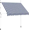 vidaXL Einziehbare Markise Handbetrieben 250 cm Blau/Weiß Produktbild-Vorschau 7