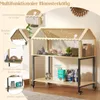 Kleintierkäfig Nagerkäfig aus Holz, Kleintiergehege Produktbild-Vorschau 4