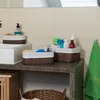 Relaxdays Aufbewahrungskorb 3er Set, Stoffbezug, Bambus, Produktbild-Vorschau 2