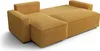 A yellow sectional sofa with a chaise lounge is shown from a diagonal angle against a white background. Produktbild-Vorschau