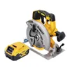 A DeWalt cordless circular saw and its battery pack are shown against a white background. Produktbild-Vorschau