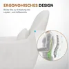 Close-up of a white chair with an inset diagram showing the ergonomic benefits for the spine. Voir les images du produit